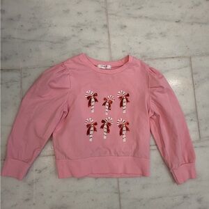 Stylish Pink Sweater with Candy Cane Design